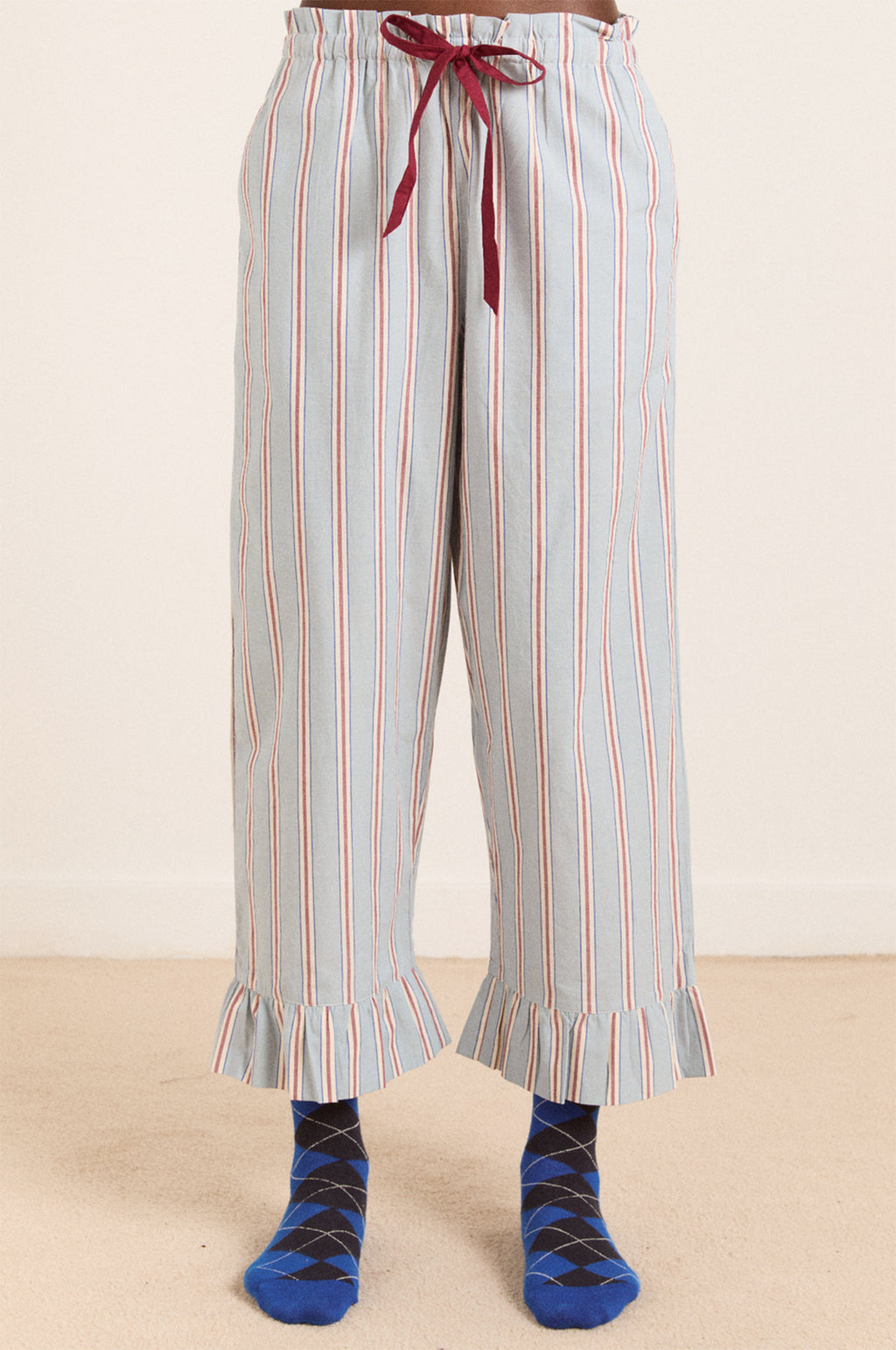 Frill Florie PJ Set Blue/Burg Stripe