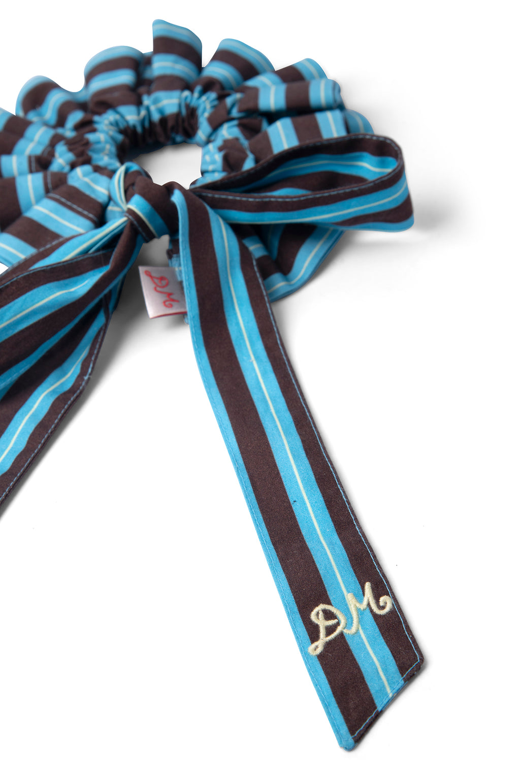 Garter Bun Wrap Blue/Choc Stripe