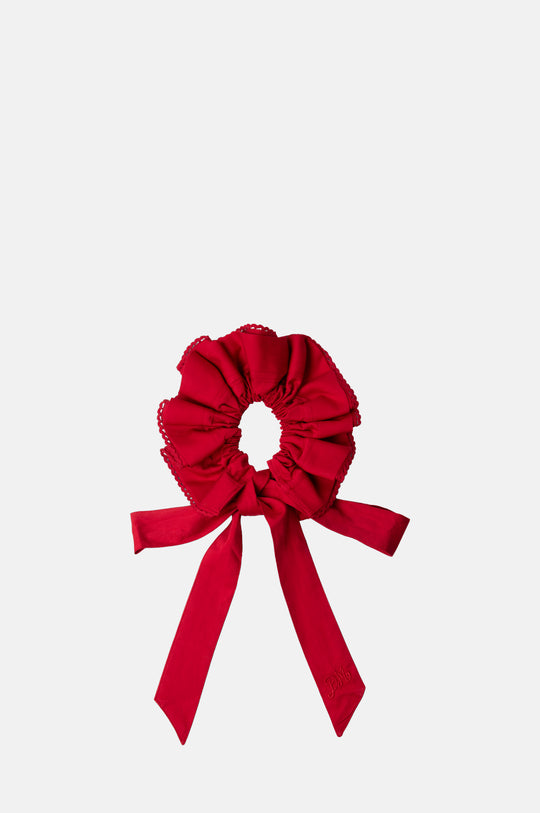 Garter Bun Wrap Red Cotton Satin