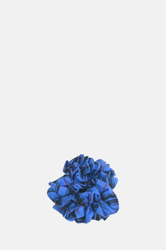Garter Scrunchie Blue Tartan