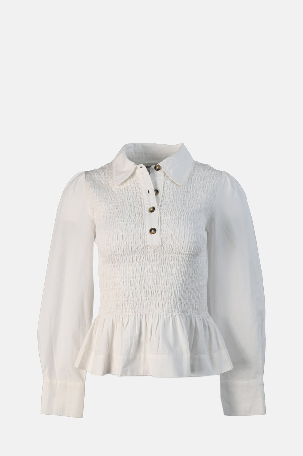 Damson Madder Hazel Shirred Shirt White.