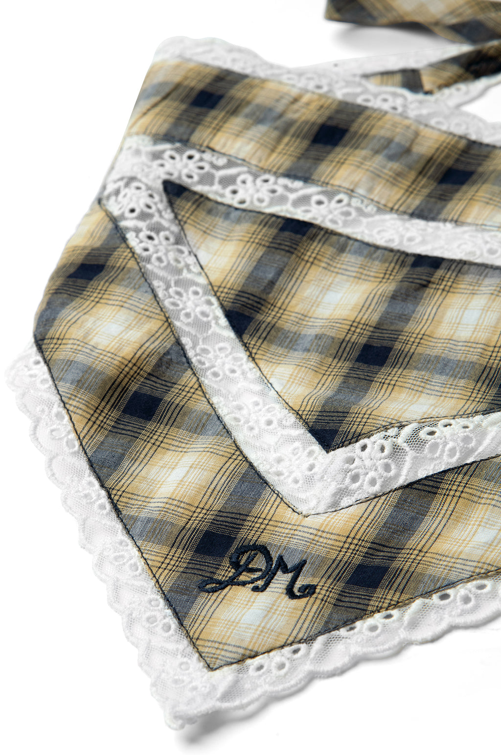 Headband with Lace Detail Cardamon Check