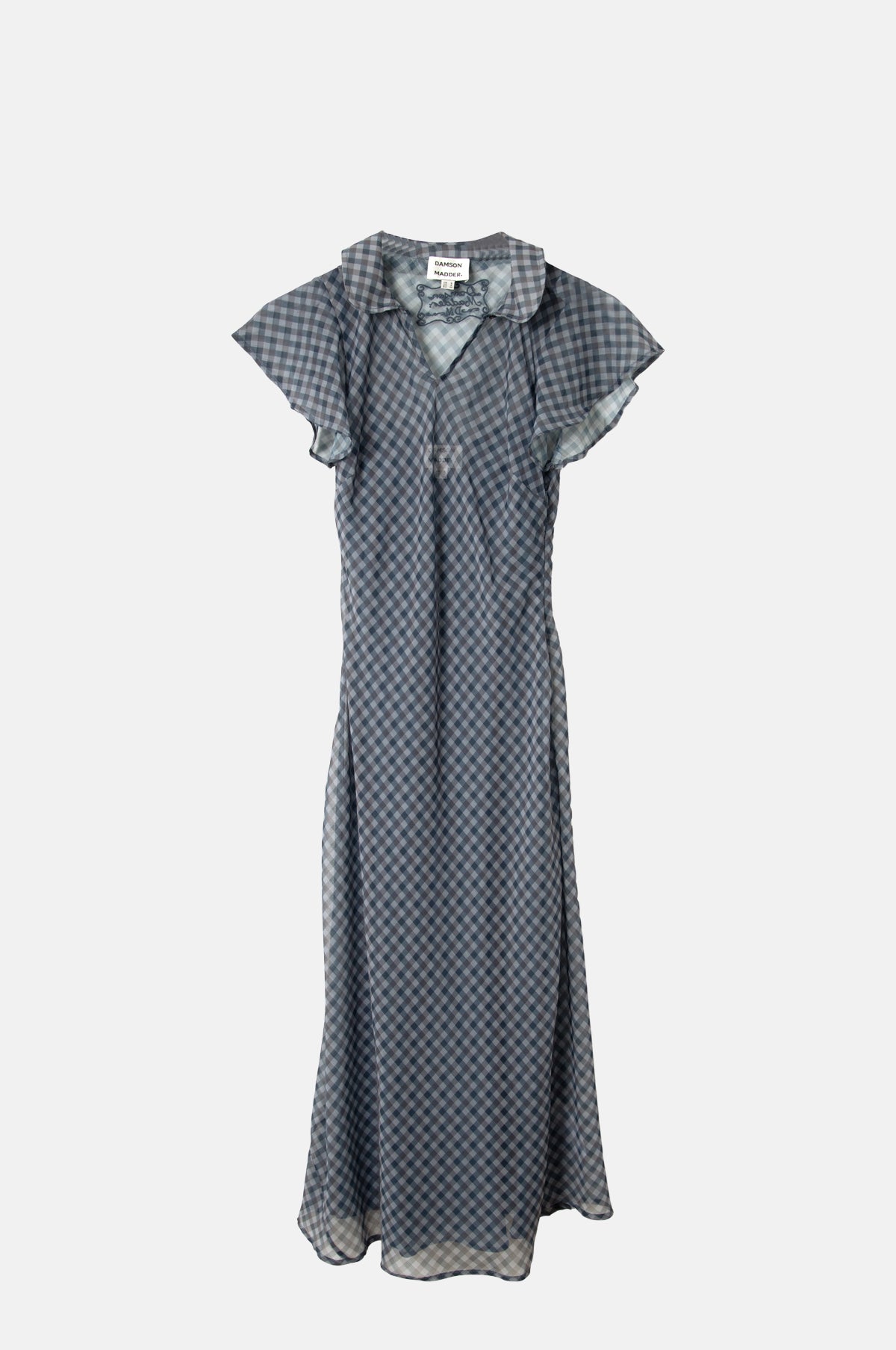 Damson Madder Hudson Midi Dress Sheer Willow Gingham.