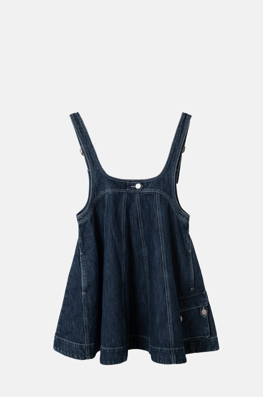 Damson Madder Immy Mini Dress Dark Wash.