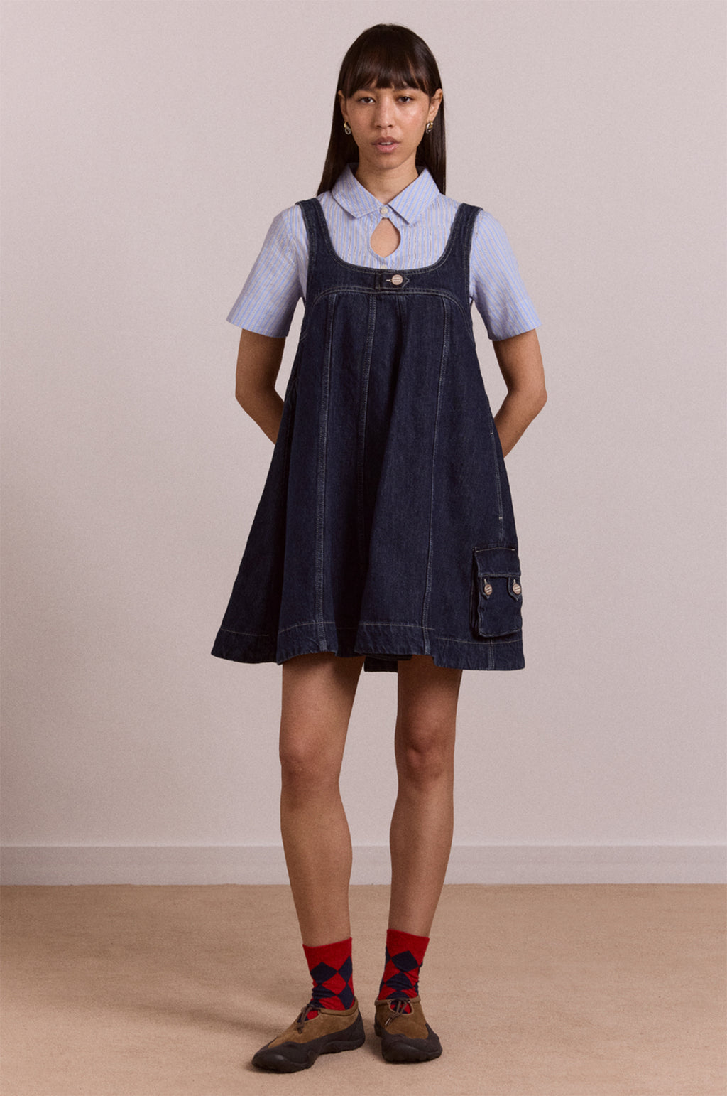 Immy Mini Dress Dark Wash