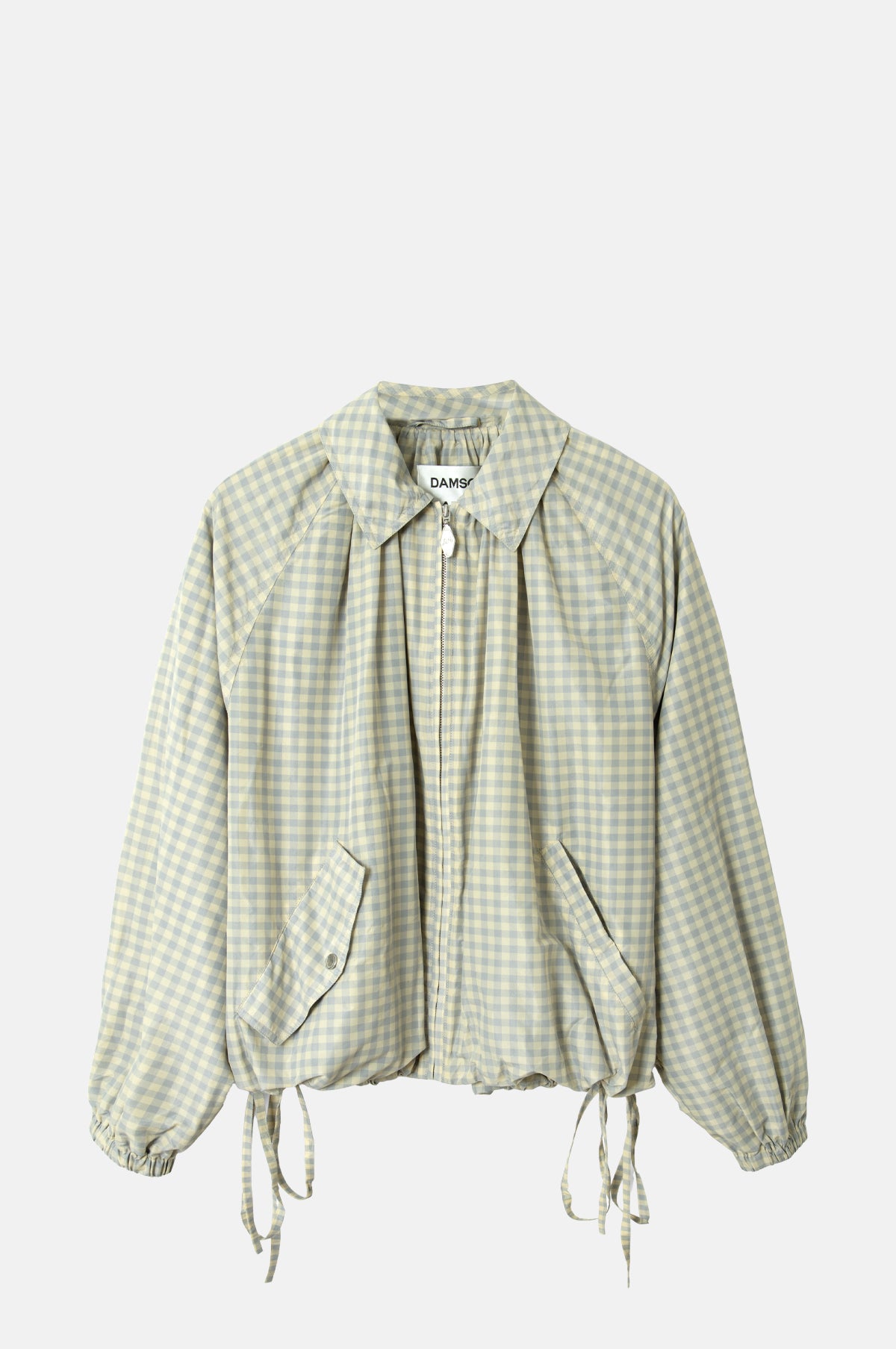 Damson Madder Lailah Lightweight Bomber Oyster Gingham.