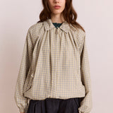 Lailah Lightweight Bomber Oyster Gingham