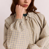 Lailah Lightweight Bomber Oyster Gingham