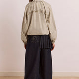 Lailah Lightweight Bomber Oyster Gingham