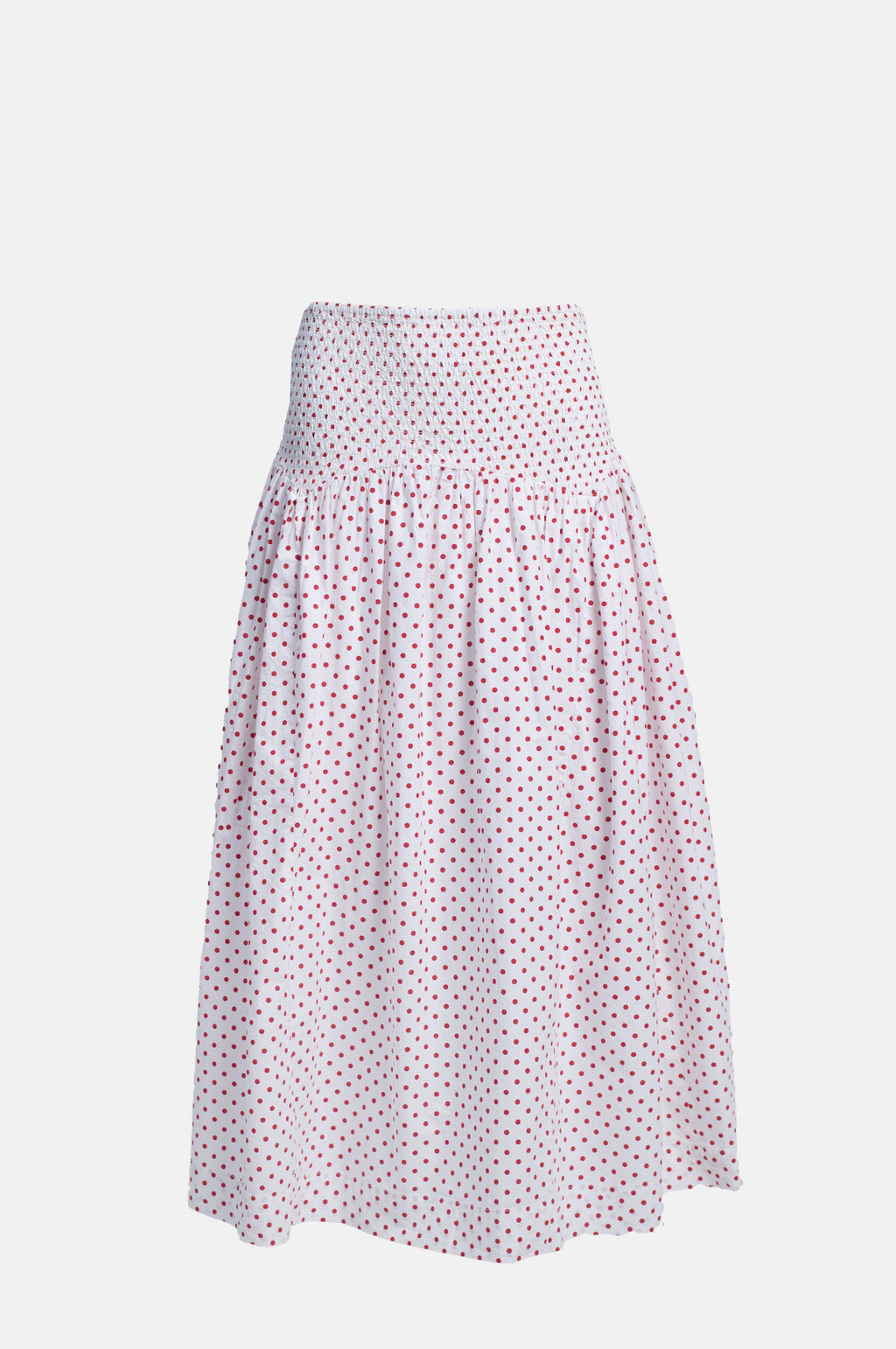 Damson Madder Layla Skirt Off White and Red Spot.