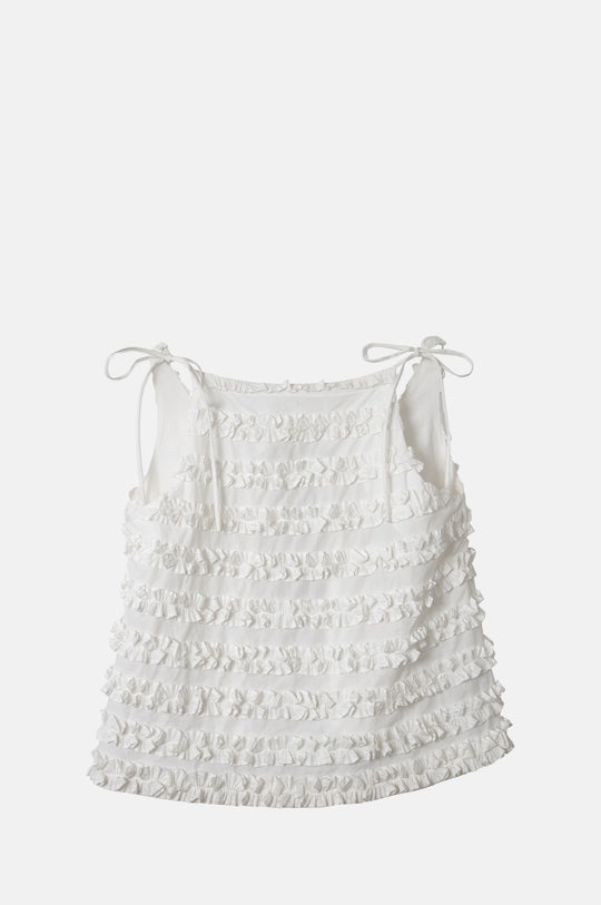 Leili Ruffle Cami White