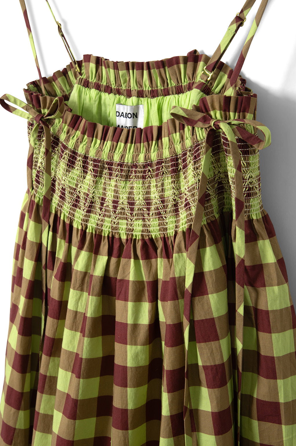 Lilo Mini Dress Choc Avo Gingham