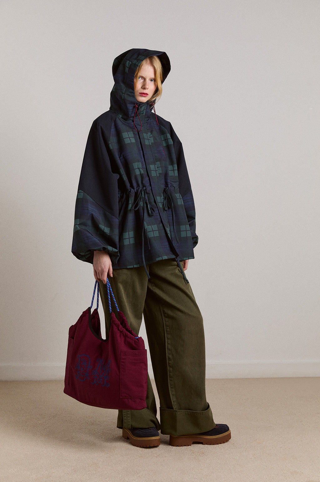 ジャケット・アウター madder madder DANSHARI NAVY BLAZAR Damson Madder Liu Raincoat Navy Check – The Hambledon