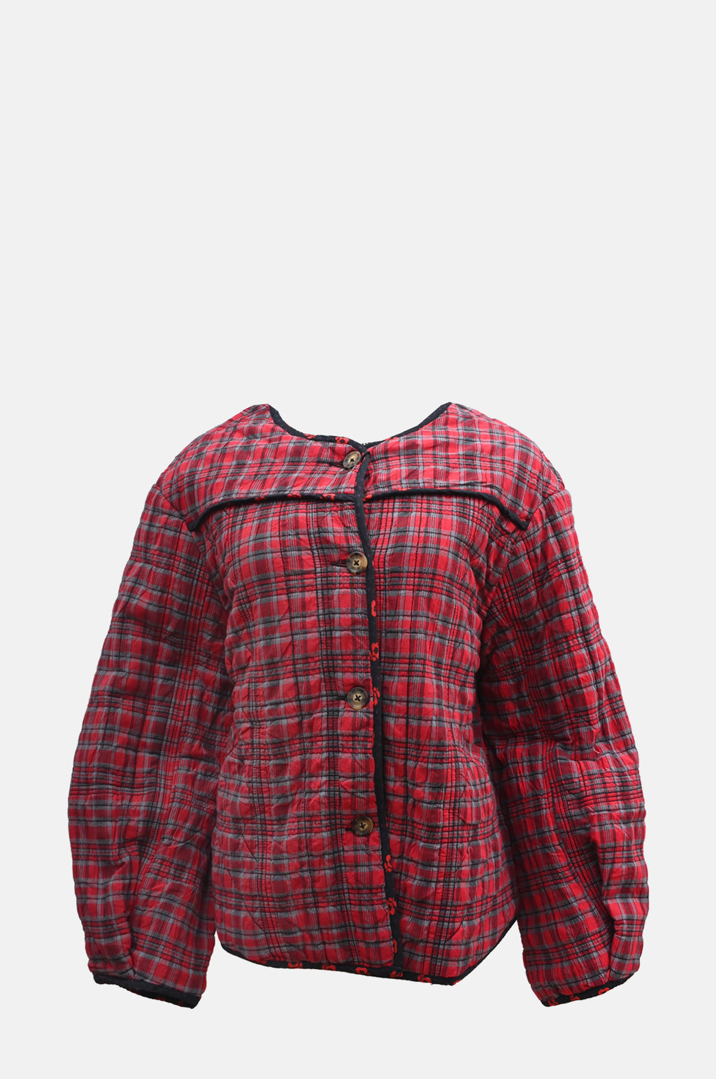 Damson Madder Macy Quilted Jacket Red Check The Hambledon