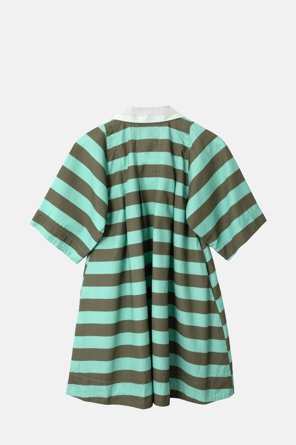 Maggie Mini Polo Dress Aqua Olive Stripe