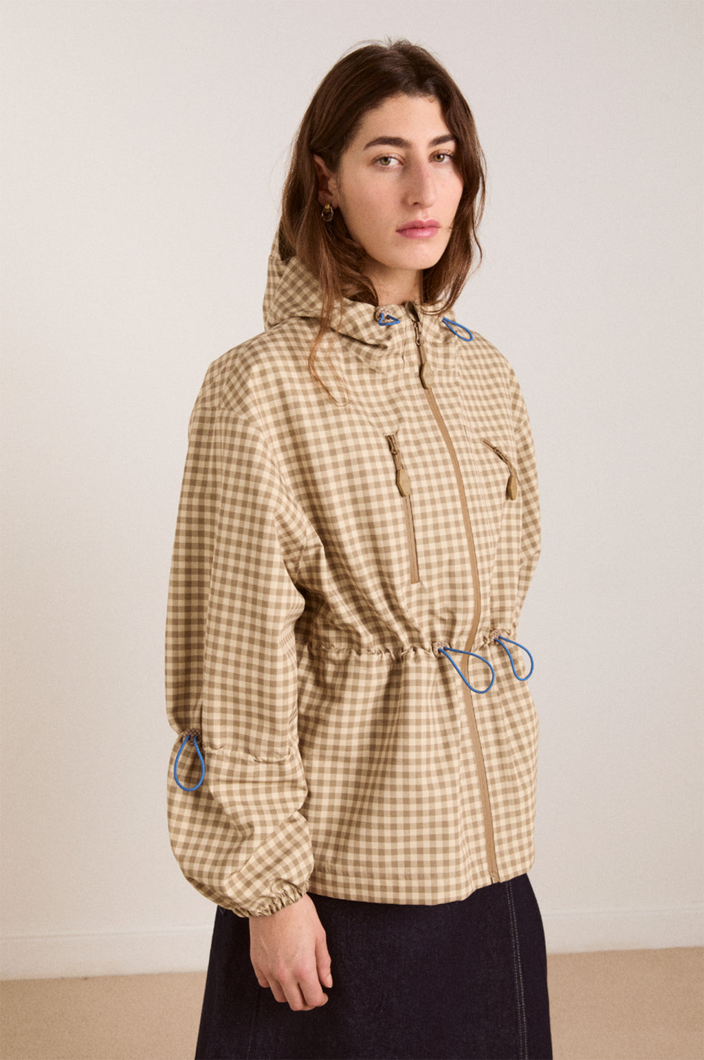 Matilda Raincoat Gingham Brown