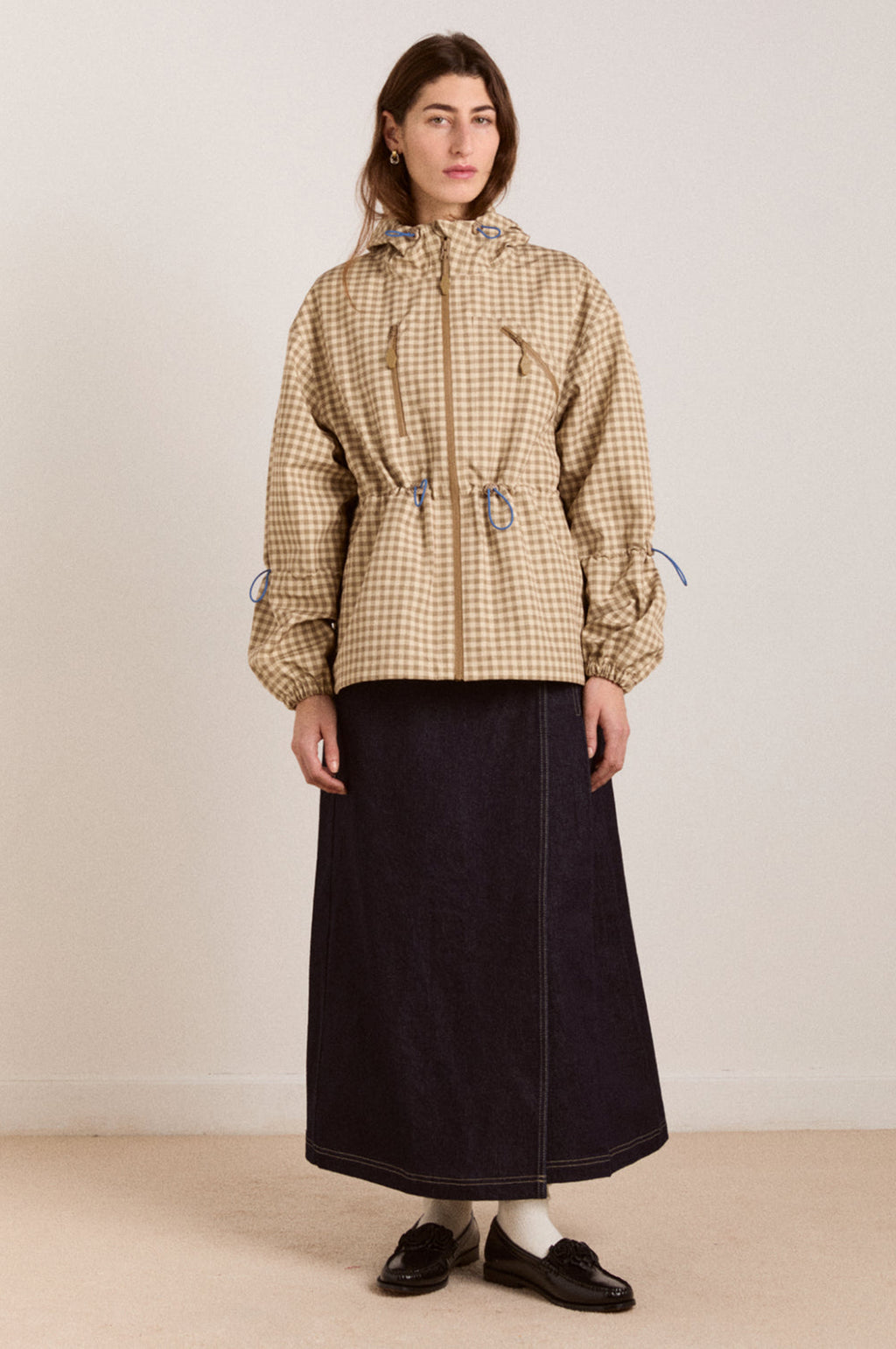 Matilda Raincoat Gingham Brown