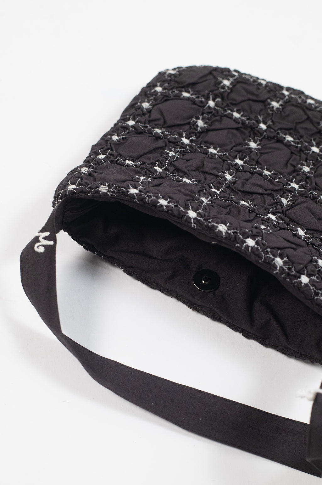 Minnie Shirred Shoulder Bag Black