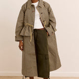 Myrtle Trench Coat Navy Gingham
