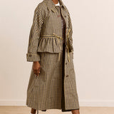 Myrtle Trench Coat Navy Gingham