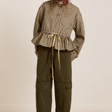 Myrtle Trench Coat Navy Gingham