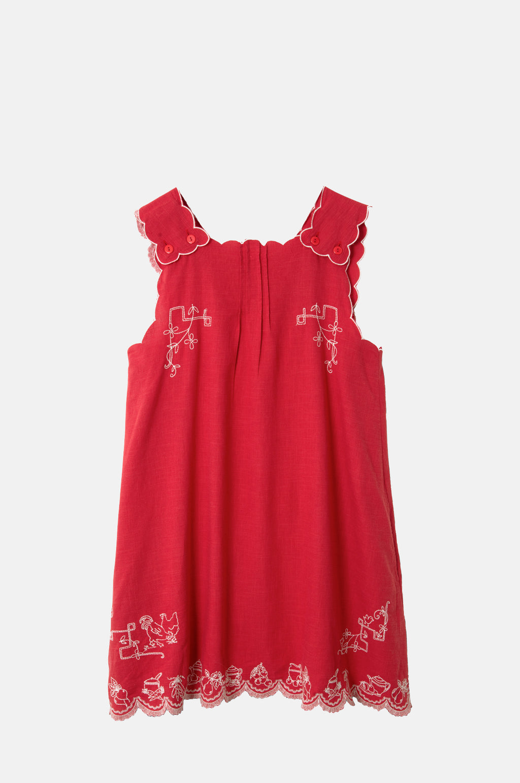 Damson Madder Natalina Mini Dress Red  The Hambledon