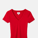 Damson Madder Paige V Neck Tee Red.