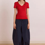 Paige V-Neck Tee Red