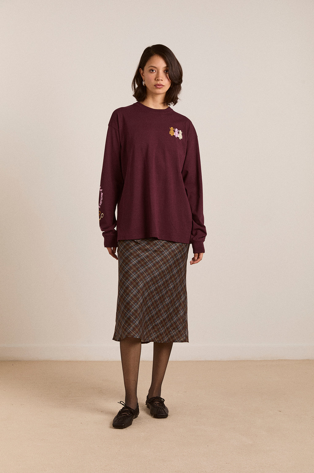 Paper Cut Gals LS Tee Fig