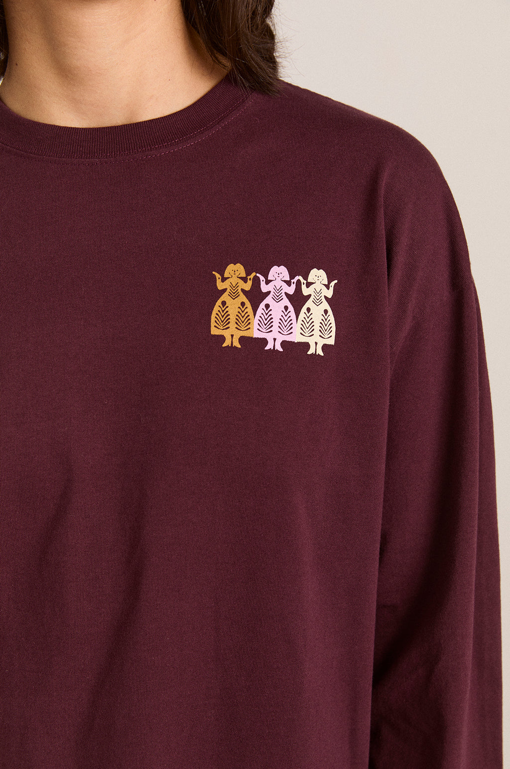 Paper Cut Gals LS Tee Fig