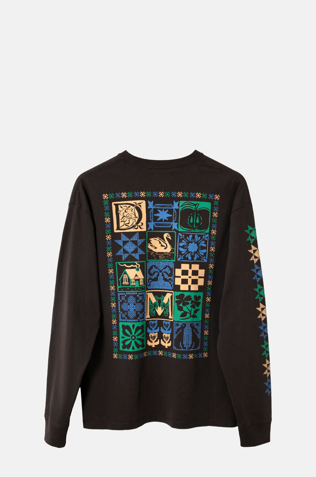 Patchwork Quilt LS Tee Coffee Bean