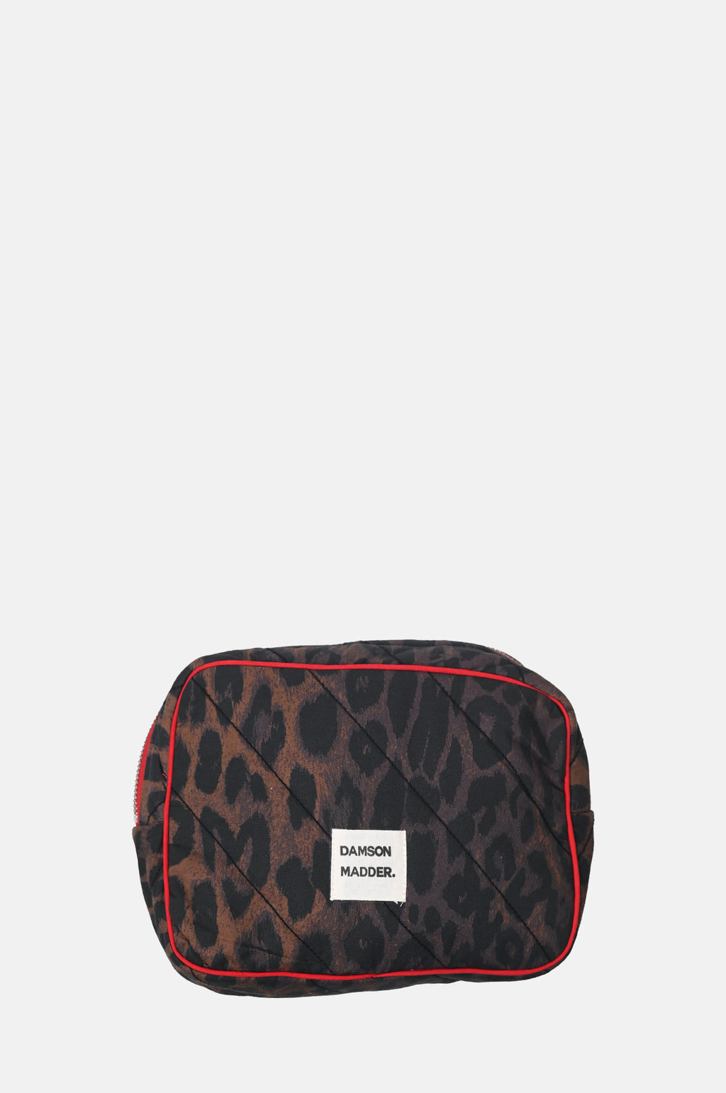 Damson Madder Quilted Make Up Bag Dark Leopard.