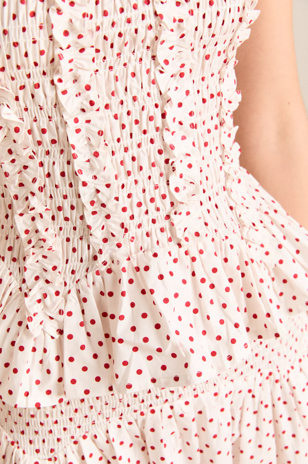 Raphi Cami Off White and Red Spot