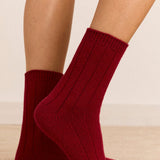 Ribbed Cosy Sock Burgundy