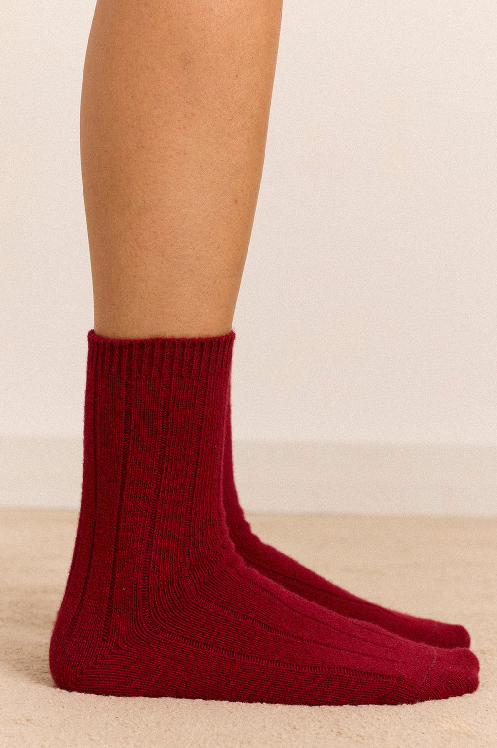 Ribbed Cosy Sock Burgundy