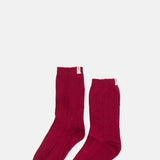 Damson Madder Ribbed Cosy Sock Burgundy.
