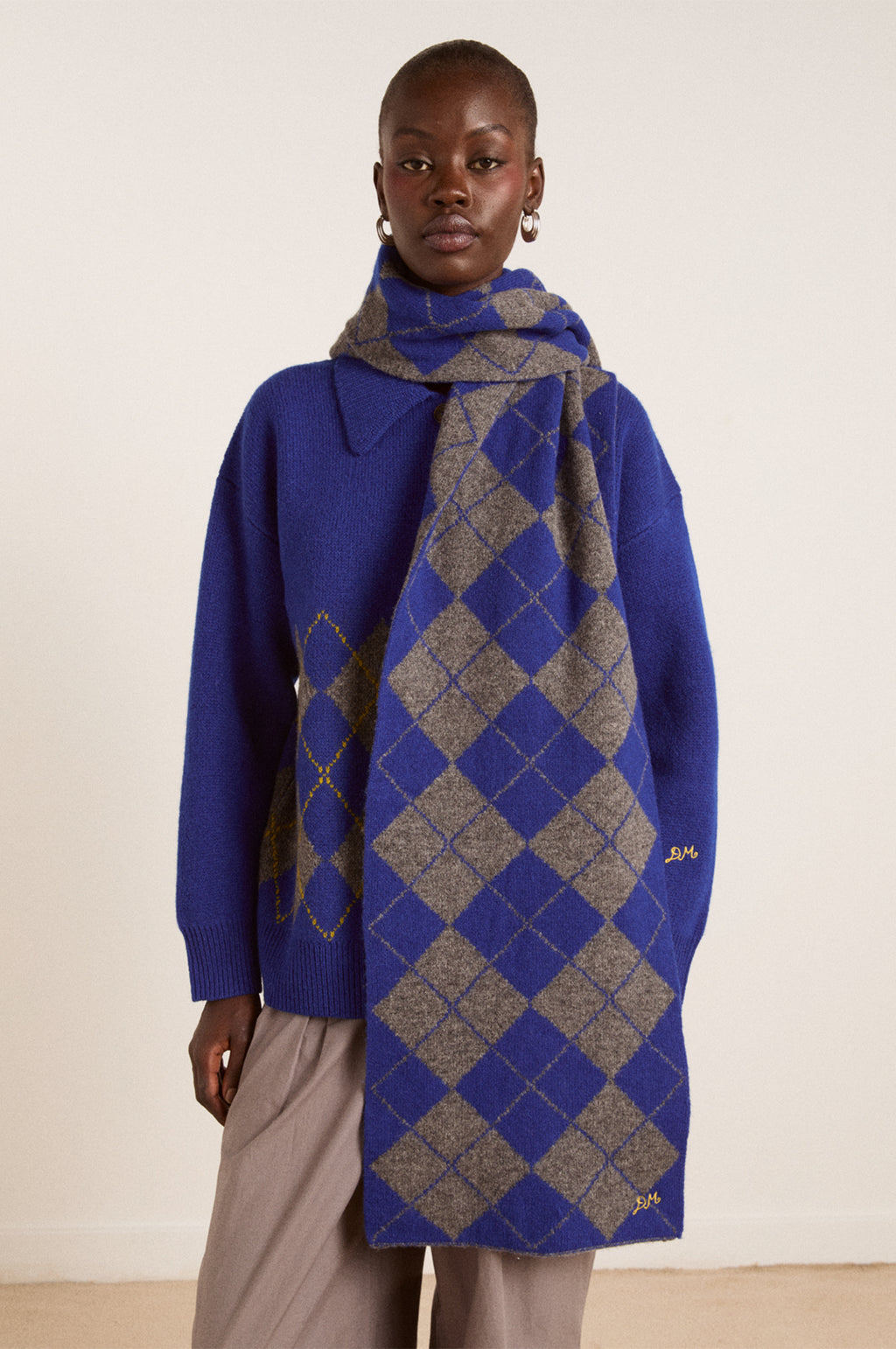 Saskia Slouchy Rugby Jumper Bold Argyle