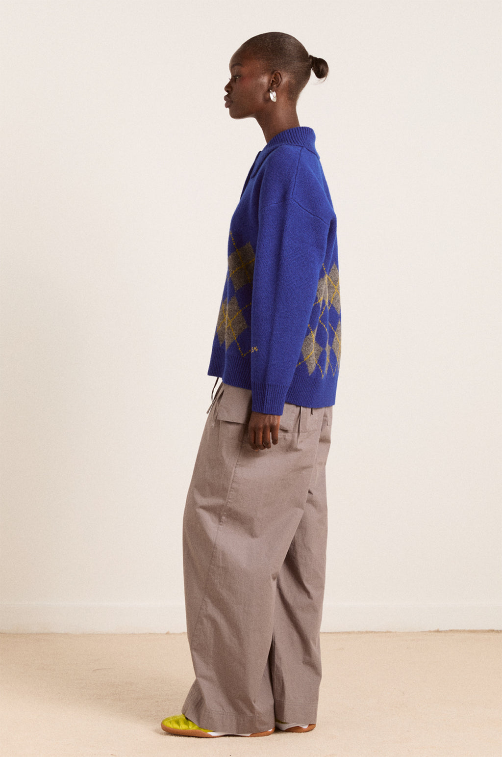 Saskia Slouchy Rugby Jumper Bold Argyle