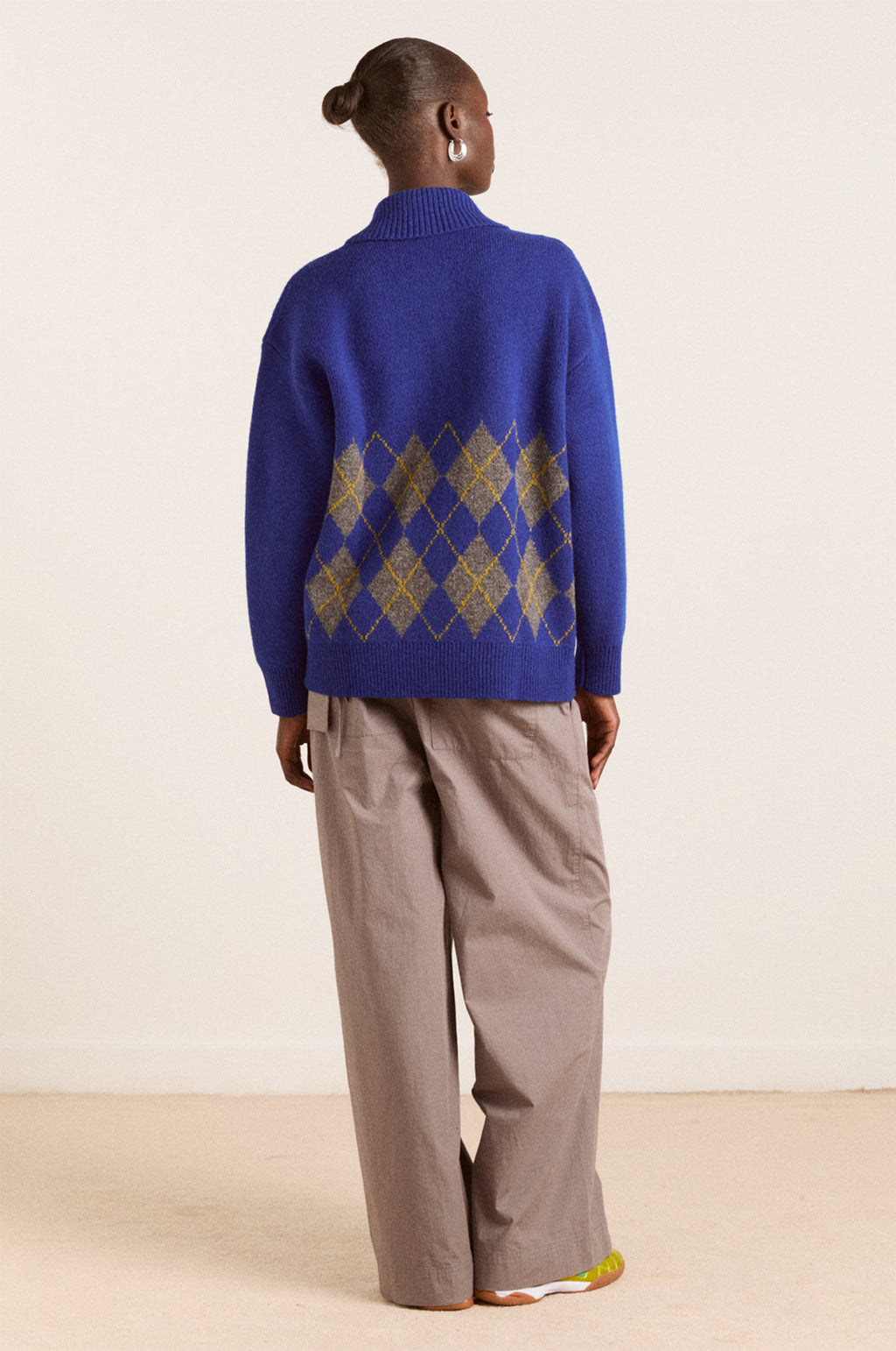 Saskia Slouchy Rugby Jumper Bold Argyle