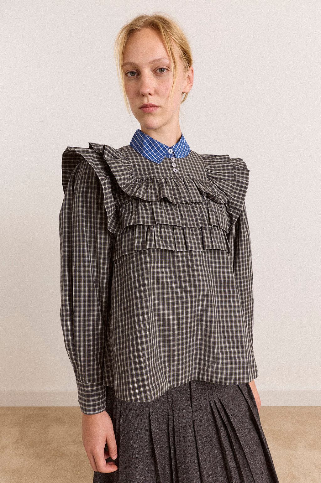 Shay Blouse Mini Check
