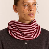 Snood Scarf Pink/Red Stripe