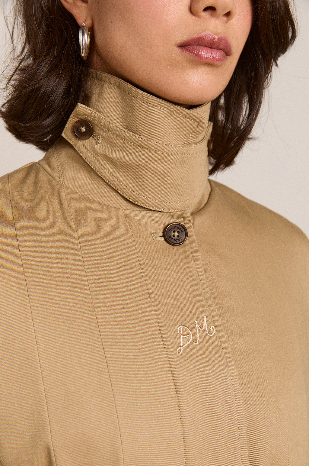 Sofia Pleated Trench Light Stone