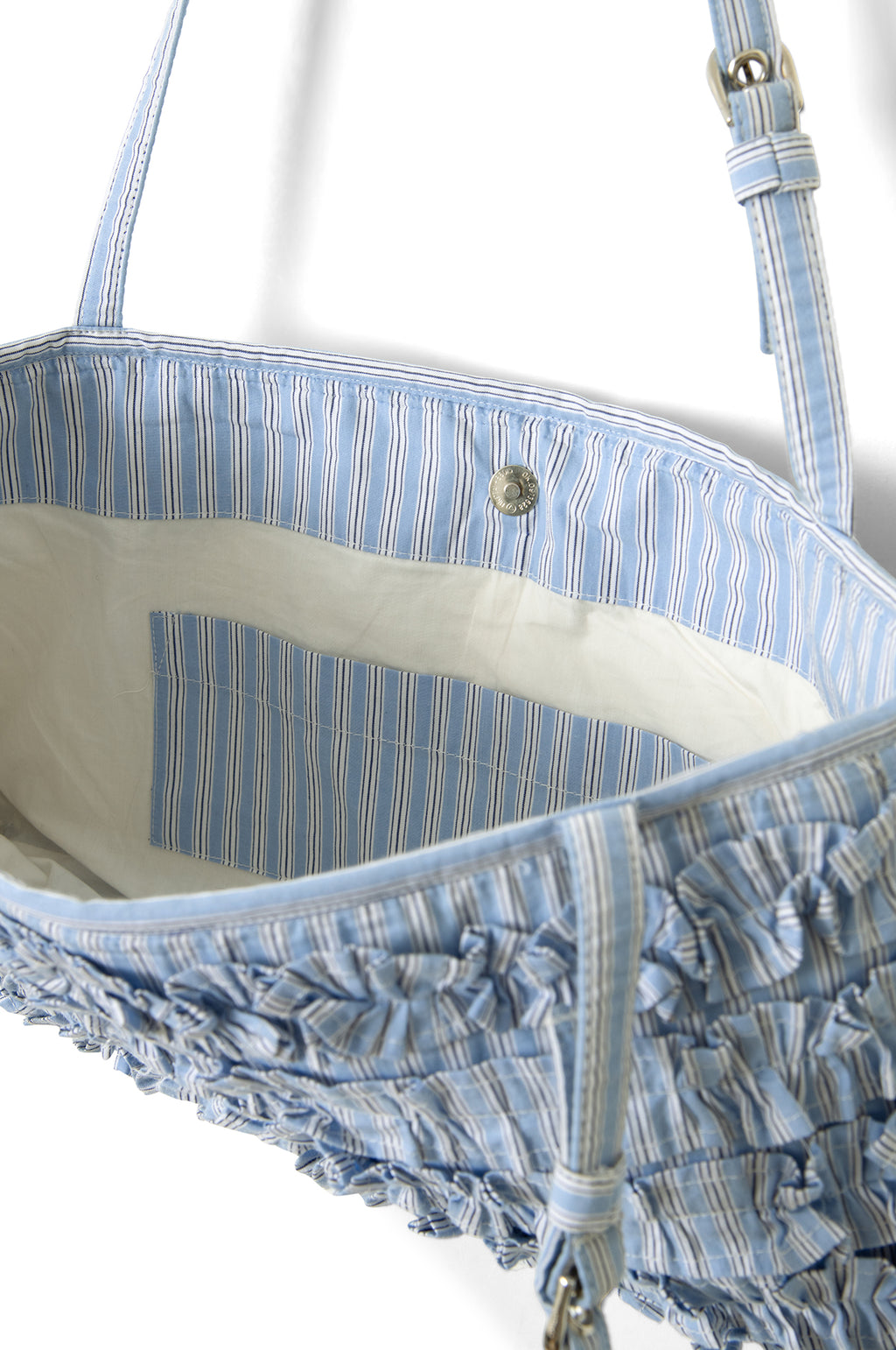 Sophia Ruffle Baguette Bag Blue Business Stripe
