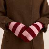 String Mittens Pink & Red Stripe