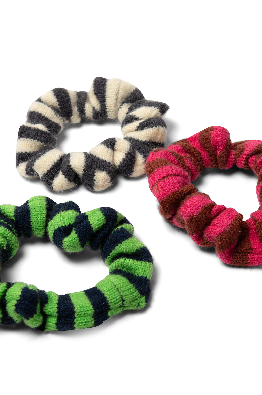 Stripe Knitted Scrunchies 3 Pack