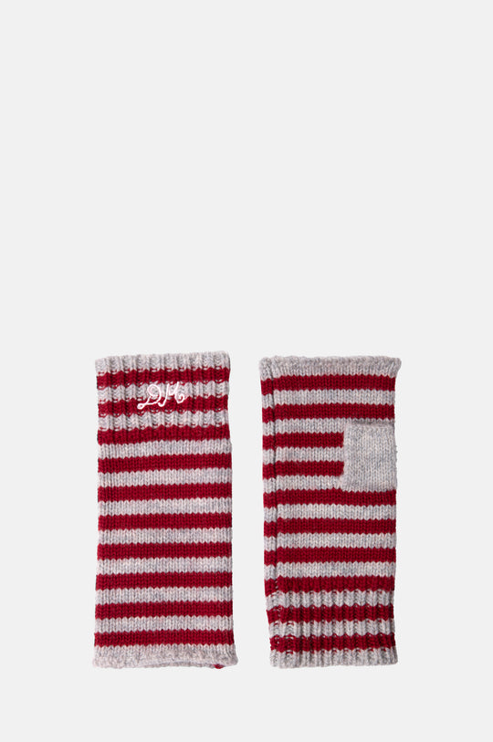 Stripe Mittens Red/Burg Stripe