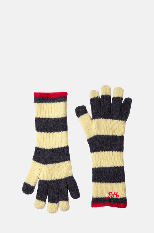 Striped Glove Butter/Charcoal