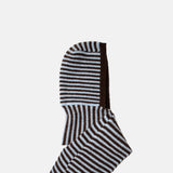 Damson Madder Tie Front Hood Blue Choc Stripe.