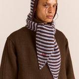 Tie Front Hood Blue & Choc Stripe