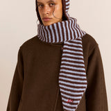 Tie Front Hood Blue & Choc Stripe